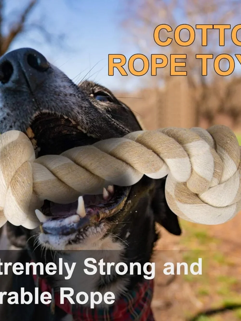 Dog Rope Toys for Large/Medium Aggressive Chewers, Tough Cotton Chew Toy, 3 Feet - Picture 2 of 7